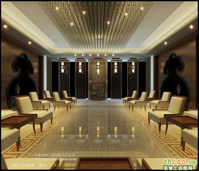 綠色高檔通用茶餐廳茶館茶樓門頭設(shè)計(jì)模板下載-編號1849.